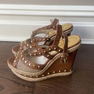 Michael kors studded platform wedges
